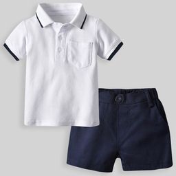 INCLUD Boys Shirt Collar Pure Cotton T-shirt With Shorts-image-18