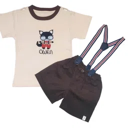 BAESD Boys Printed Pure Cotton T-shirt With Shorts With Suspenders-image-52