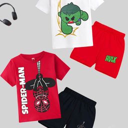 KUCHIPOO Kids Pack Of 2 Printed T-shirt with Shorts-81