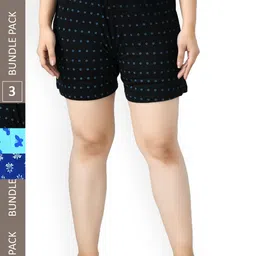 IndiWeaves Women Pack Of 4 Printed High-Rise Pure Cotton Shorts-17