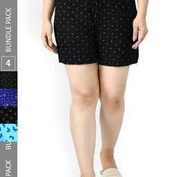 IndiWeaves Women Pack Of 4 Printed High-Rise Shorts-image-37