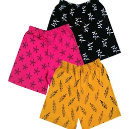 IndiWeaves Girls Pack Of 3 Conversational Printed High-Rise Shorts-image-34