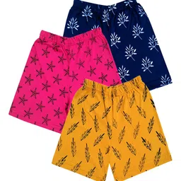 IndiWeaves Girls Pack Of 3 Printed High-Rise Casual Cotton Shorts-image-35