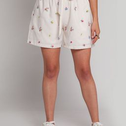 zink Z Women White Floral Printed High-Rise Shorts-image-6