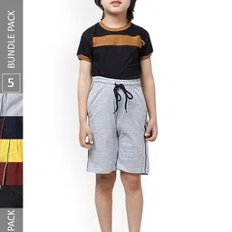 IndiWeaves Boys Pack of 5 Pure Cotton Shorts-image-8