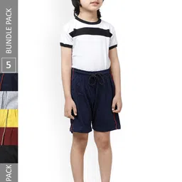 IndiWeaves Boys Pack Of 5 Pure Cotton Shorts-12