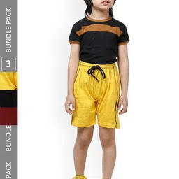 IndiWeaves Boys Pack Of 3 High-Rise Pure Cotton  Shorts-image-67