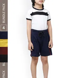 IndiWeaves Boys Pack Of 4 Striped High-Rise Pure Cotton Shorts-23