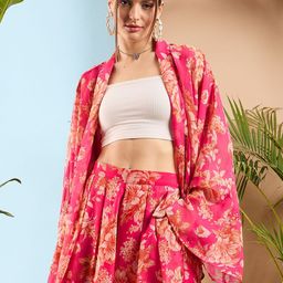 SASSAFRAS Floral Mid-Rise Loose Fit Pleated Shorts-image-9