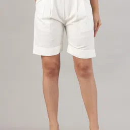 FITHUB Women Loose Fit High-Rise Cotton Regular Shorts-image-81