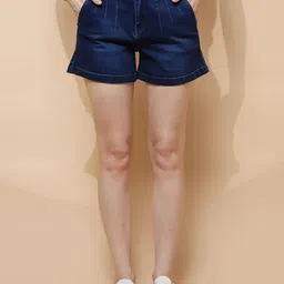 Global Republic Women Washed Running Denim Shorts-image-98