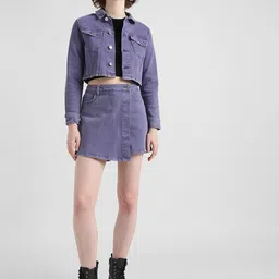 ONLY Women Skort High-Rise Denim Shorts-image-48