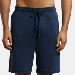 Jockey Men Navy Blue Solid Regular Fit Lounge Shorts-image-94