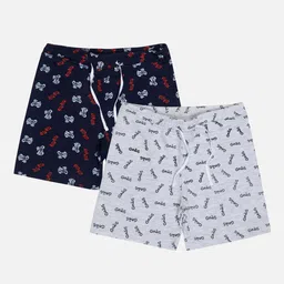 Bodycare Kids Boys Pack Of 2 Mid-Rise Typography Printed Cotton Shorts-picture-43