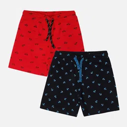 Bodycare Kids Boys Pack Of 2 Conversational Printed Mid Rise Cotton Shorts-image-51