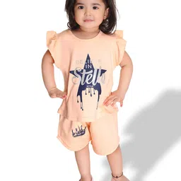 NEW GEN Girls Printed Pure Cotton Top With Shorts-50