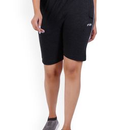 FEEL TRACK Women Regular Fit Mid-Rise Cotton Shorts-image-29