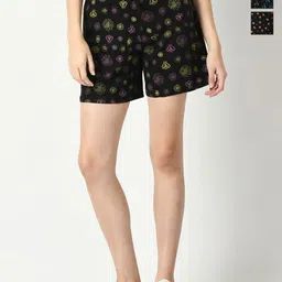 IndiWeaves Women Pack Of 3 Printed High-Rise Cotton Regular Shorts-image-64