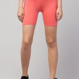 Apraa & Parma Women Pink Slim Fit 100% Cotton Cycling Sports Shorts-image-4