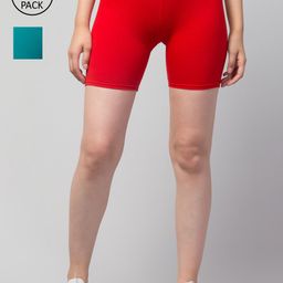 Apraa & Parma Women Pack Of 2 Skinny Fit Cycling Cotton Sports Shorts-picture-47