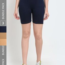 Jinfo Women Pack Of 3 Cycling Sports Shorts-picture-24
