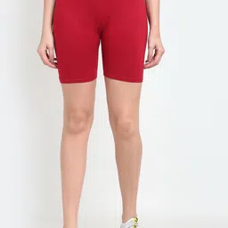 Jinfo Women Maroon Cycling Sports Shorts-picture-34