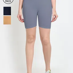 GRACIT Women Grey Cycling Sports Shorts-picture-35