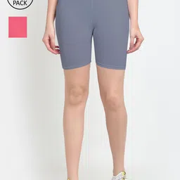 GRACIT Women Grey Cycling Cotton Sports Shorts-picture-13