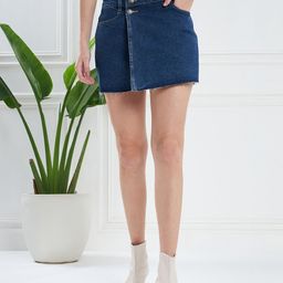 KASSUALLY Women Blue Pure Cotton Denim Mini Skirt-image-51
