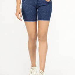 AngelFab Women Self Design High-Rise Denim Shorts-image-74