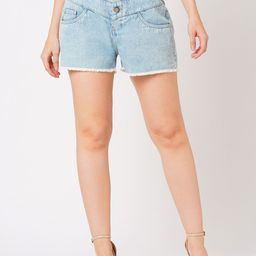 Globus Women Mid-Rise Slim Fit Pure Cotton Denim Shorts-image-74