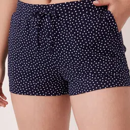 La Vie en Rose Women Blue Printed Polyester Shorts-image-95
