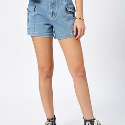 TARAMA Women High-Rise Denim Shorts-image-36