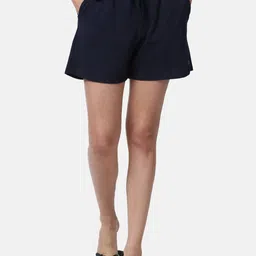 Enamor Women Blue Solid Lounge Shorts-image-42