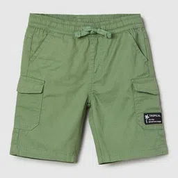 max Boys Solid Cargo Pure Cotton Shorts-image-19
