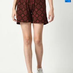 BAESD Women Pack of 2 Printed High-Rise Pure Cotton Shorts-picture-39