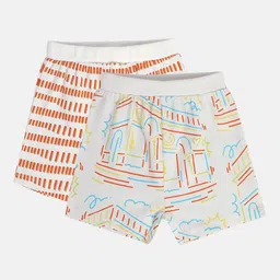 MINI KLUB Boys Pack Of 2 Graphic Printed Pure Cotton Shorts-image-95