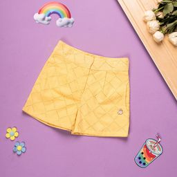 Purple United Kids Girls Self Designed Mid Rise Cotton Shorts-24