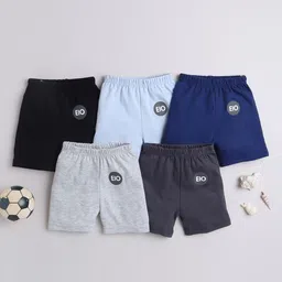 EIO Kids Pack Of 5 Printed Mid-Rise Pure Cotton Shorts-48