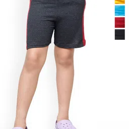 BAESD Girls Pack Of 5 Side Stripes High-Rise Cotton Shorts-image-18