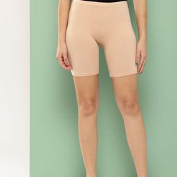 Leading Lady Women Nude-Coloured High-Rise Lounge Shorts-image-6