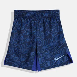 Nike Boys Navy Blue Read Print Dri-Fit Shorts-image-95