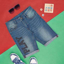 Pantaloons Junior Boys Typography Printed Denim Shorts-image-57