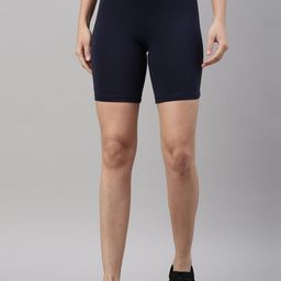 TWIN BIRDS Women Navy Blue Solid Cotton Sports Shorts-picture-18