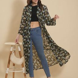 Fashfun Floral Printed Open Front Longline Shrug-image-45