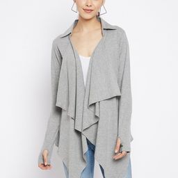 Hypernation Women Grey Longline Shrug-95