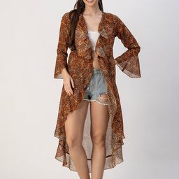 Moomaya Women Animal Printed Waterfall Shrug-56