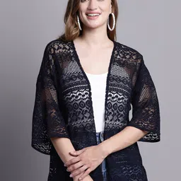 Rute Ethnic Semi Sheer Button Shrug-22