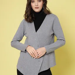 Mafadeny Embellished Open Front Shrug-51