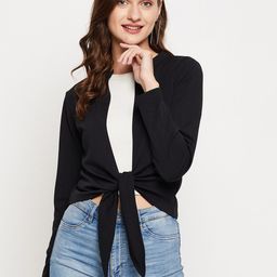 LE BOURGEOIS Women Black Crop Shrug-picture-47